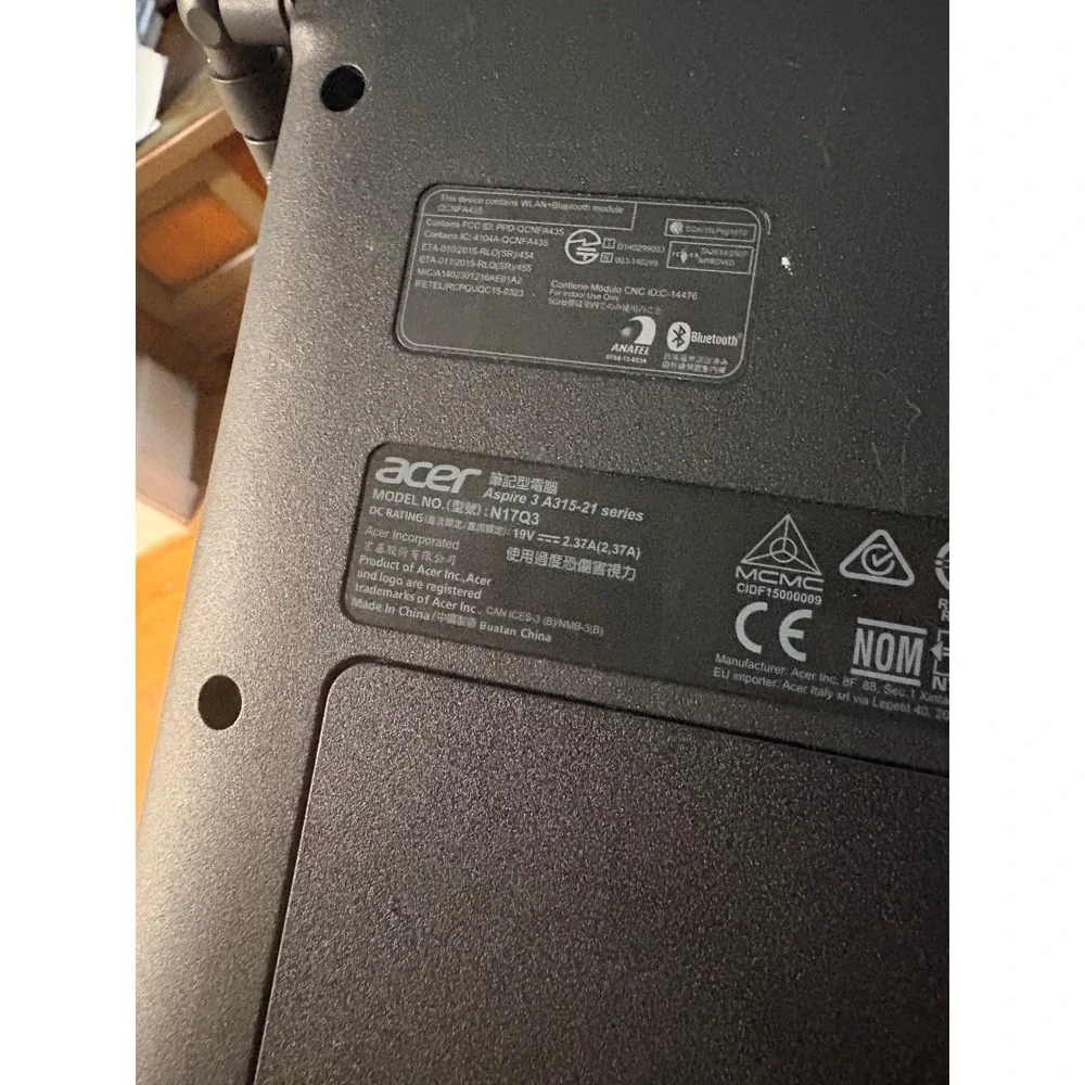 Acer Aspire 3 A315-21 N17Q3 Laptop Black 15.6in Full HD 1080p Numeric Keypad